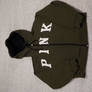 PINK Victoria Secret XS crop zip-up hoodie
